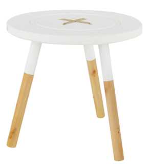 Sgabello Bianco con Bottone - KB-7609A