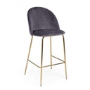 Sgabello design contemporaneo Bar Carry velluto grigio scuro - Misure: 51x55x105 cm
