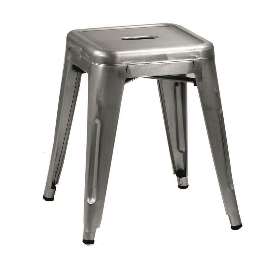 Sgabello in ferro galvanizzato 39x39x45 cm