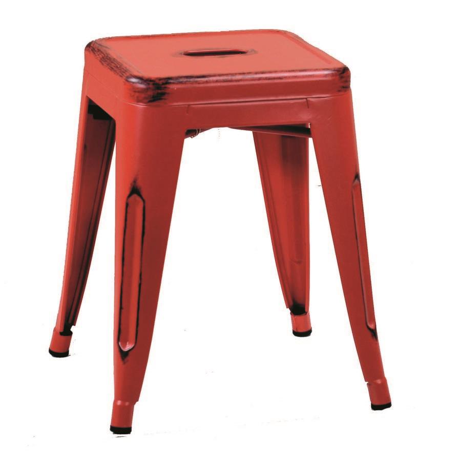 Sgabello metallo rosso cm39x39h45 - Offerta Vacchetti