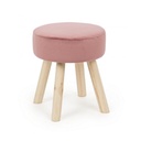 Sgabello in legno Adeline effetto velluto rosa 38h cm