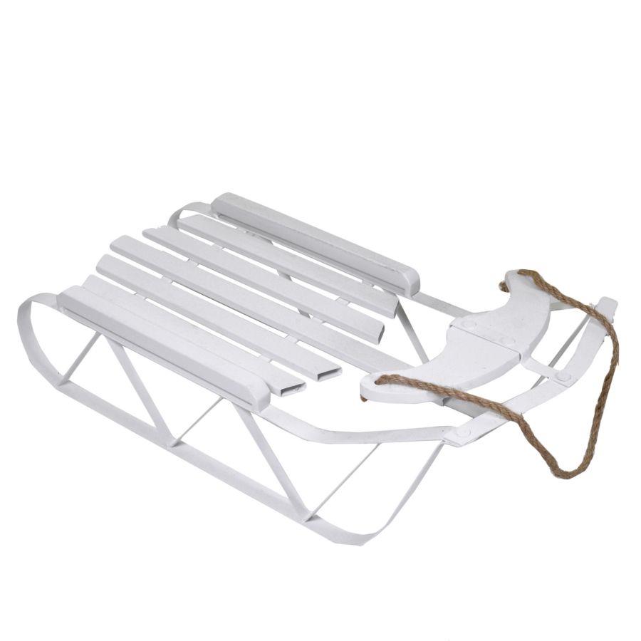 Slitta metallo bianco 78x33x27 cm