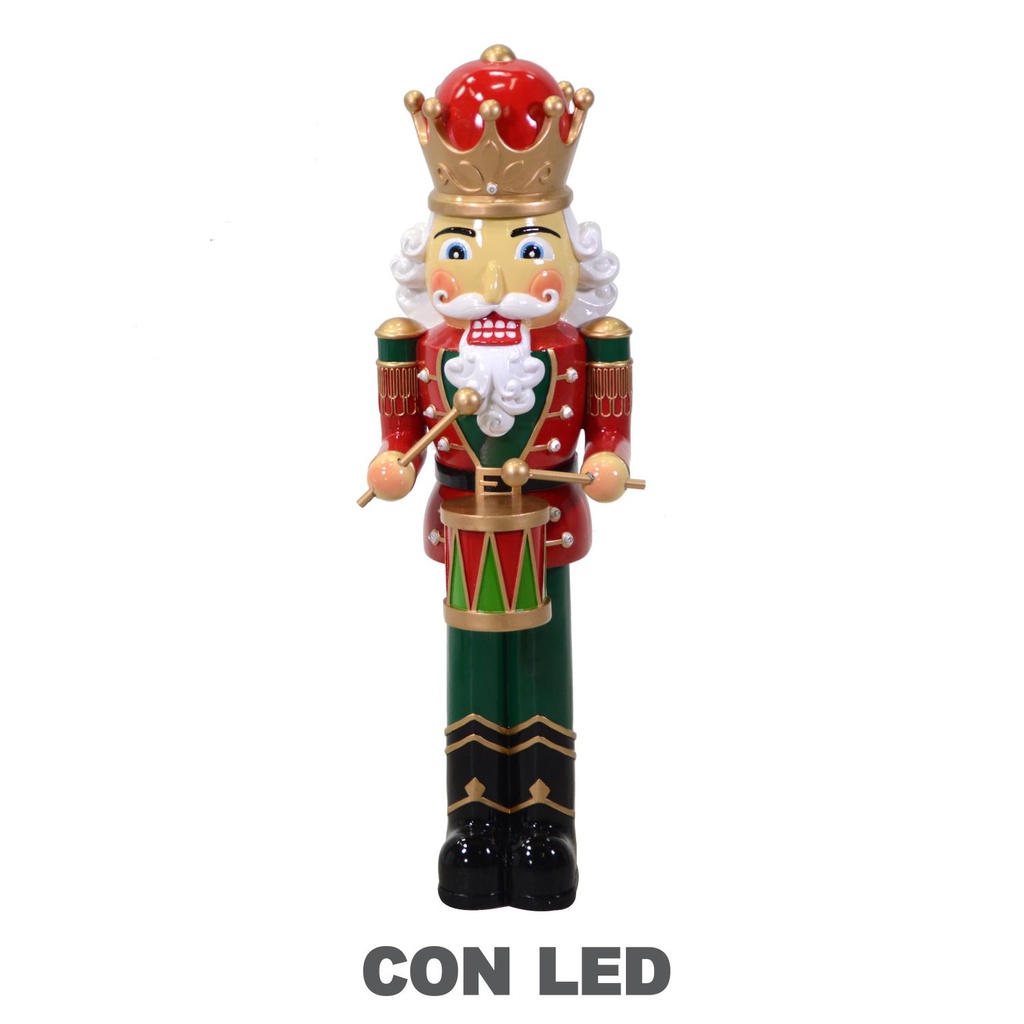 Soldatino resina con led rosso 34x32x96 cm