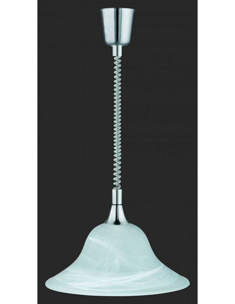 Sospensione Viola Nichel e Vetro Bianco Ø39 cm