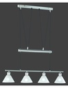 Sospensione 4 Luci Saliscendi Nichel L80 cm