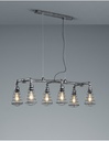 Sospensione 6xE27 Industrial Argento Anticato Gotham L102 cm Trio Lighting