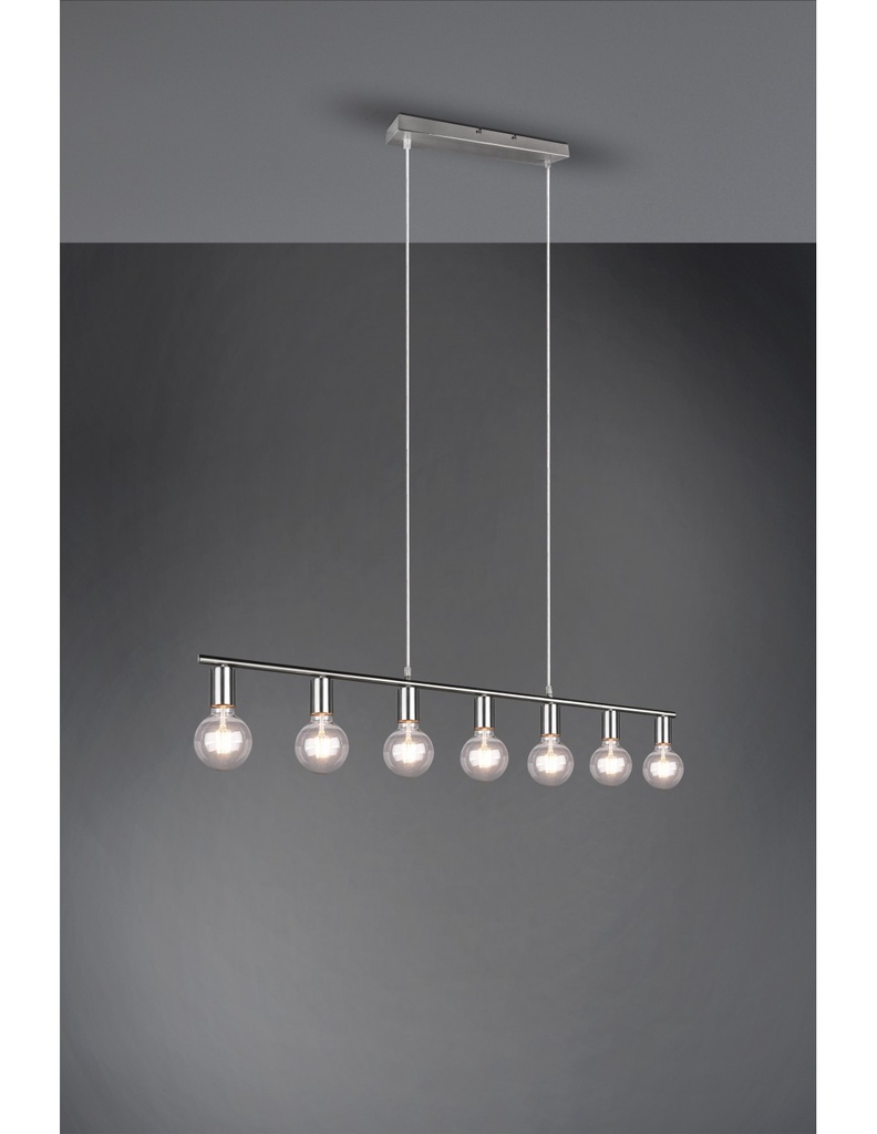 Sospensione 7xE27 Vannes Nichel L110 cm Trio Lighting