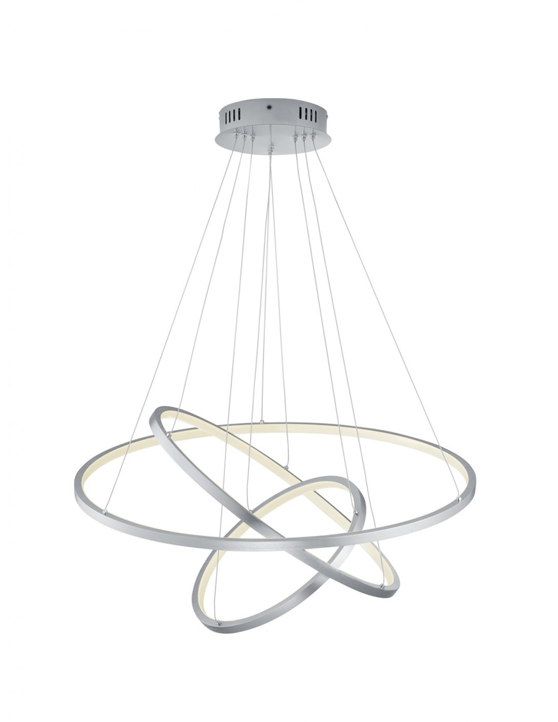 Sospensione Anelli Led 80w RGB Dimmerabile Nichel Opaco