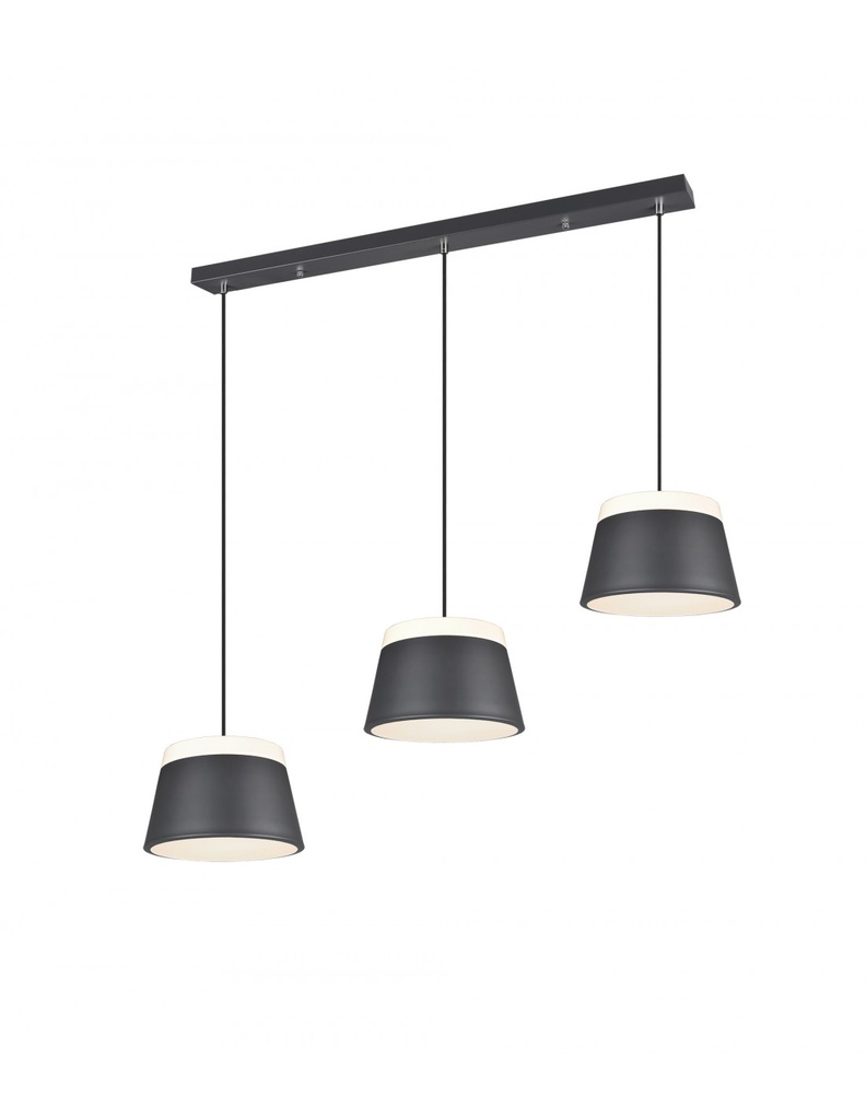 Sospensione con Paralumi Neri Doppia Illuminazione 6xE14