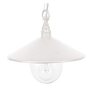 Sospensione in alluminio bianco con diffusore trasparente