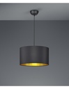 Sospensione in Metallo Nero-Oro H150 cm Ø40 cm