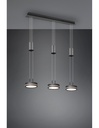 Sospensione Isola Cucina 3 Dischi Led Antracite Moderno