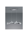 Lampadario Sospensione Moderna Intreccio Cromo Led Dimmer 4000k