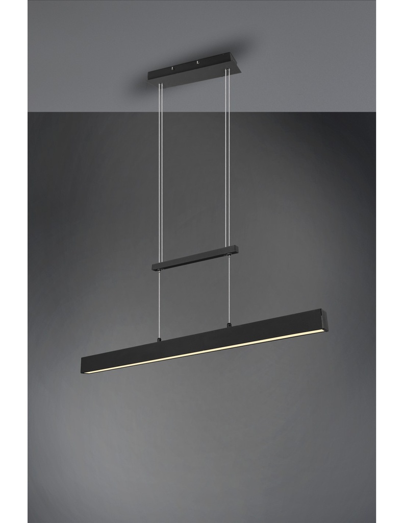 Sospensione Doppia Luce Led Dimmerabile Nero L90 cm