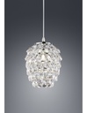 Sospensione con Gemme Trasparenti, Diametro 20 cm, Cromo