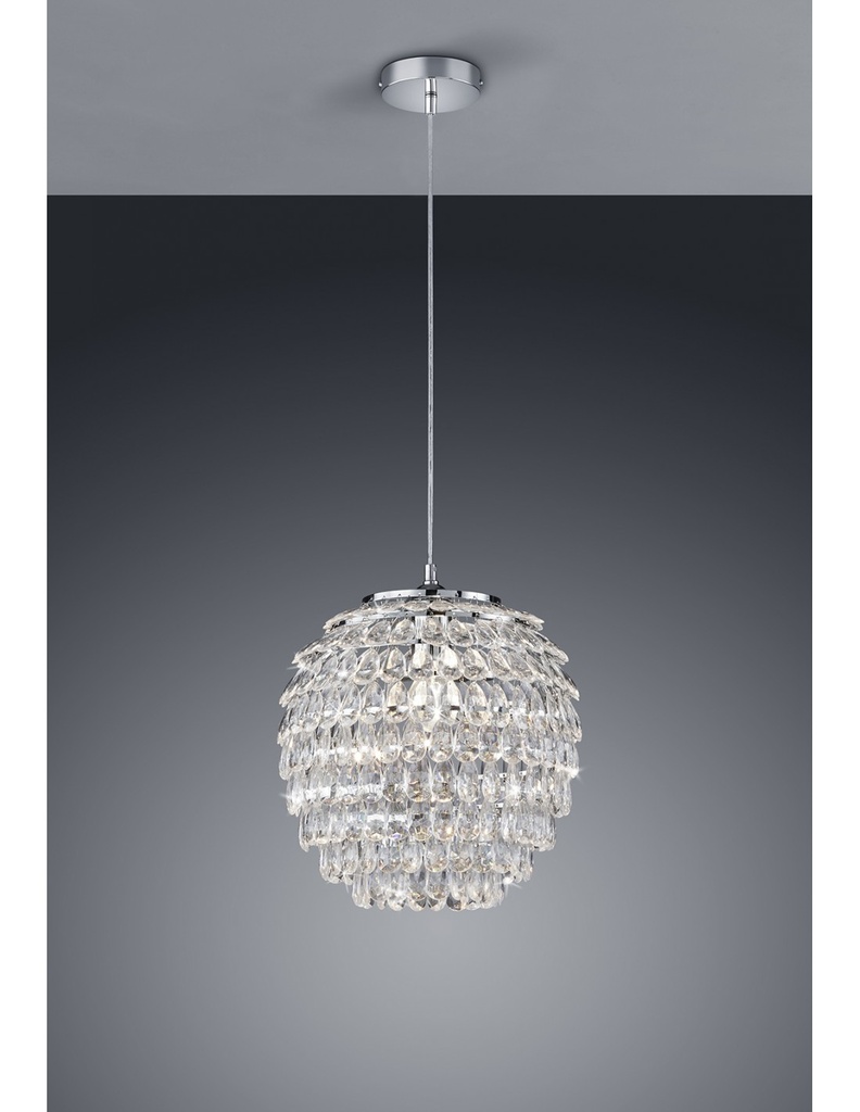 Lampada a Sospensione con Gemme Trasparenti Ø35 cm