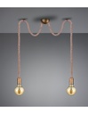 Sospensione Rope 2 Corde Ottone Con Decentramento Trio Lighting