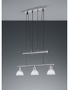 Lampada Sospensione 3 Luci Bilanciere Nichel Opaco