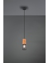 Sospensione Tosh Nero 1xE27 Legno E Gabbia Metallica Ø10 cm Trio Lighting