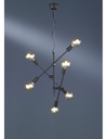 Sospensione Vintage 6 Luci Orientabili Cross Nero Opaco