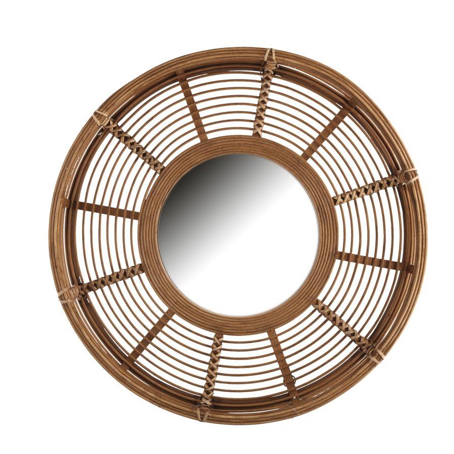Specchio in Legno Naturale Tondo ø62x8,5 cm