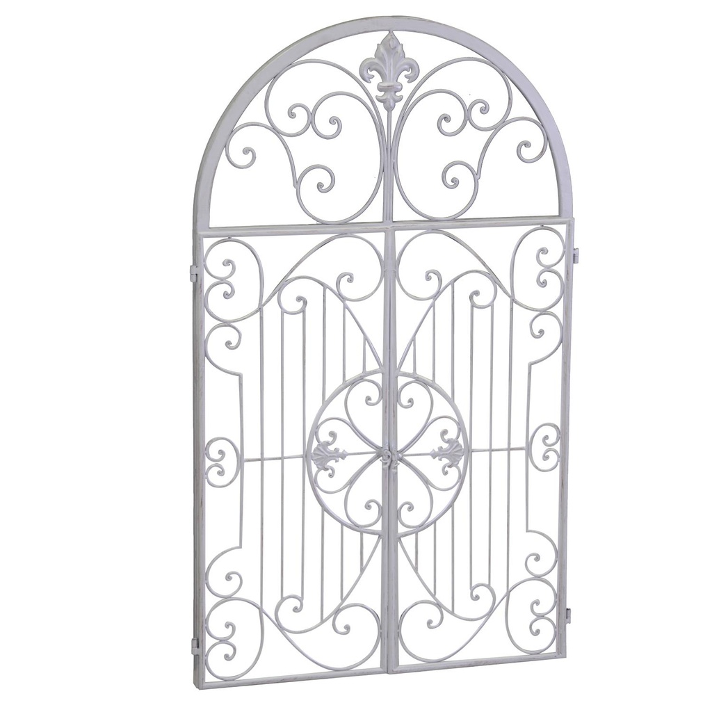 Specchio in metallo avorio cm61x3h103