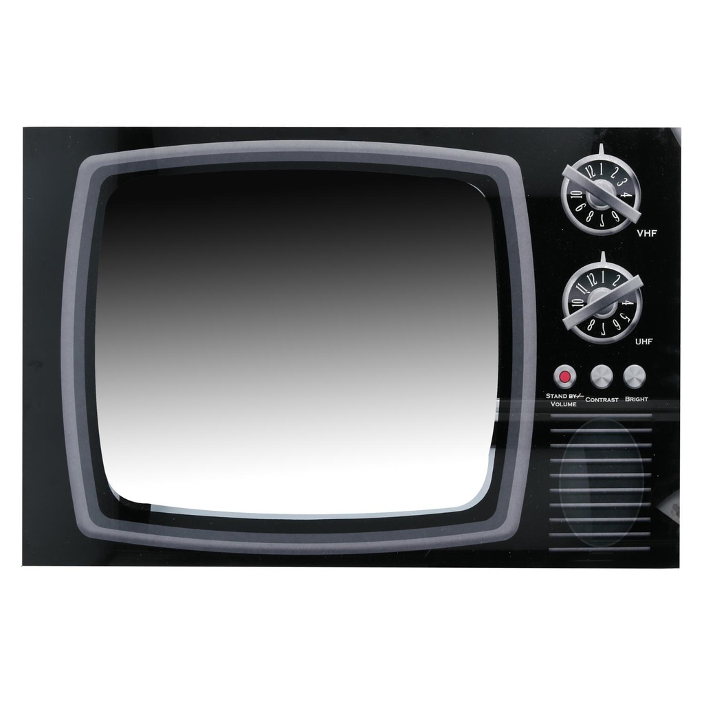 Specchio vetro tv nero rettangolare 60x40 cm