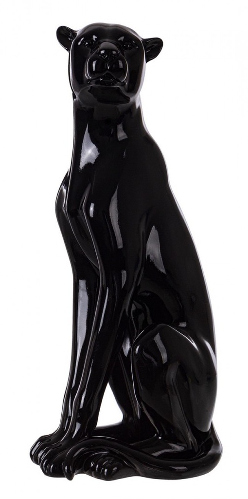Statua Olympus Leopardo Nero H60 - Scultura Elegante e Maestosa per Interni ed Esterni