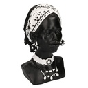 Statua resina busto donna africana 18x20x30 cm