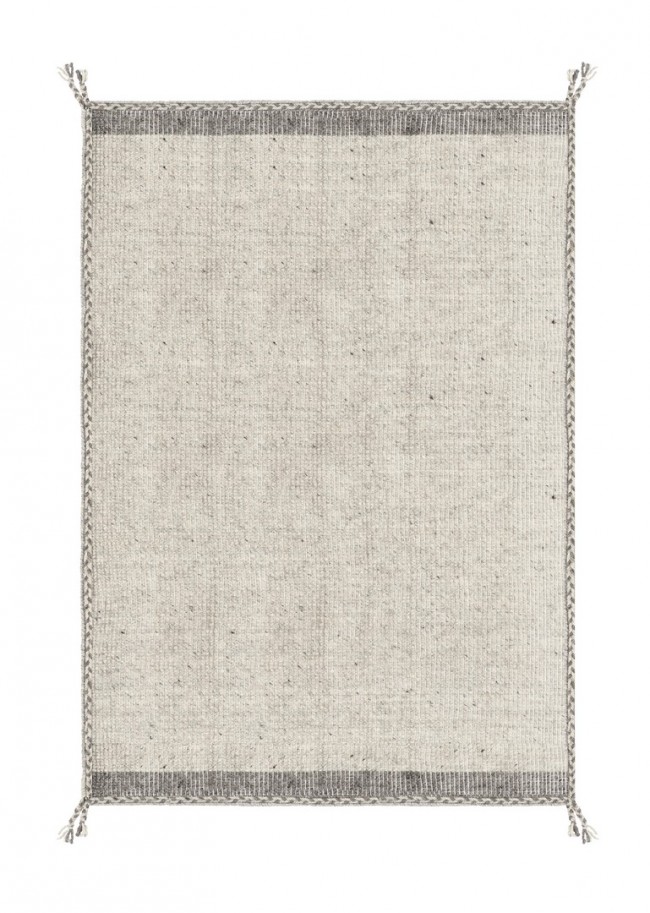 Tappeto Chathu Beige 140x200 - Lana e Cotone, 2.450 gr/m2