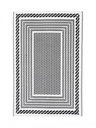 Tappeto Bianco-Nero Kashan 150x210 - Artigianale con Disegni Reversibili