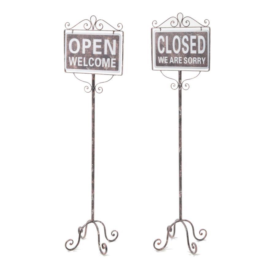 Targhetta con supporto alto aperto-chiuso cm30,5x23,5h111