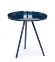 Tavolino Blu 46.5X46 cm in Acciaio con Finitura a Smalto