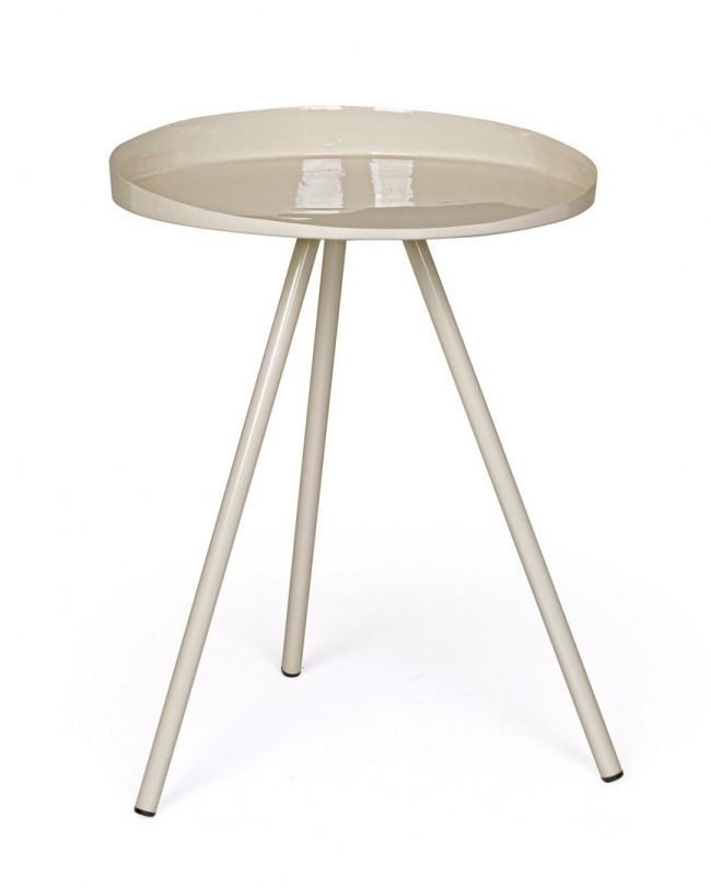 Tavolino Anchita Crema D41 in Acciaio Smaltato