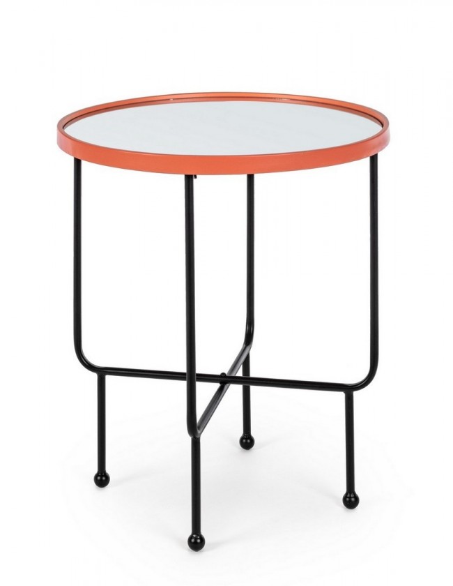 Tavolino moderno specchiato rosso D50