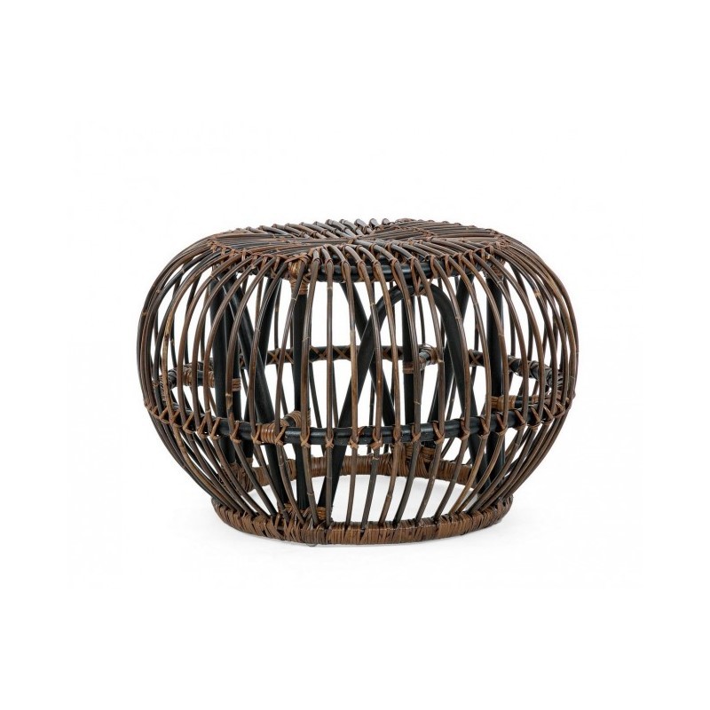 Tavolino Pouf per esterno in rattan Marrone DORADAL 65x44 cm