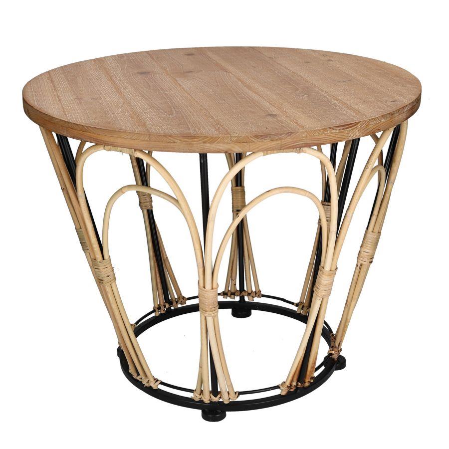 Tavolino legno noce tondo ø63h50