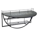 Tavolino da muro in metallo con mensola 70x47x40 cm
