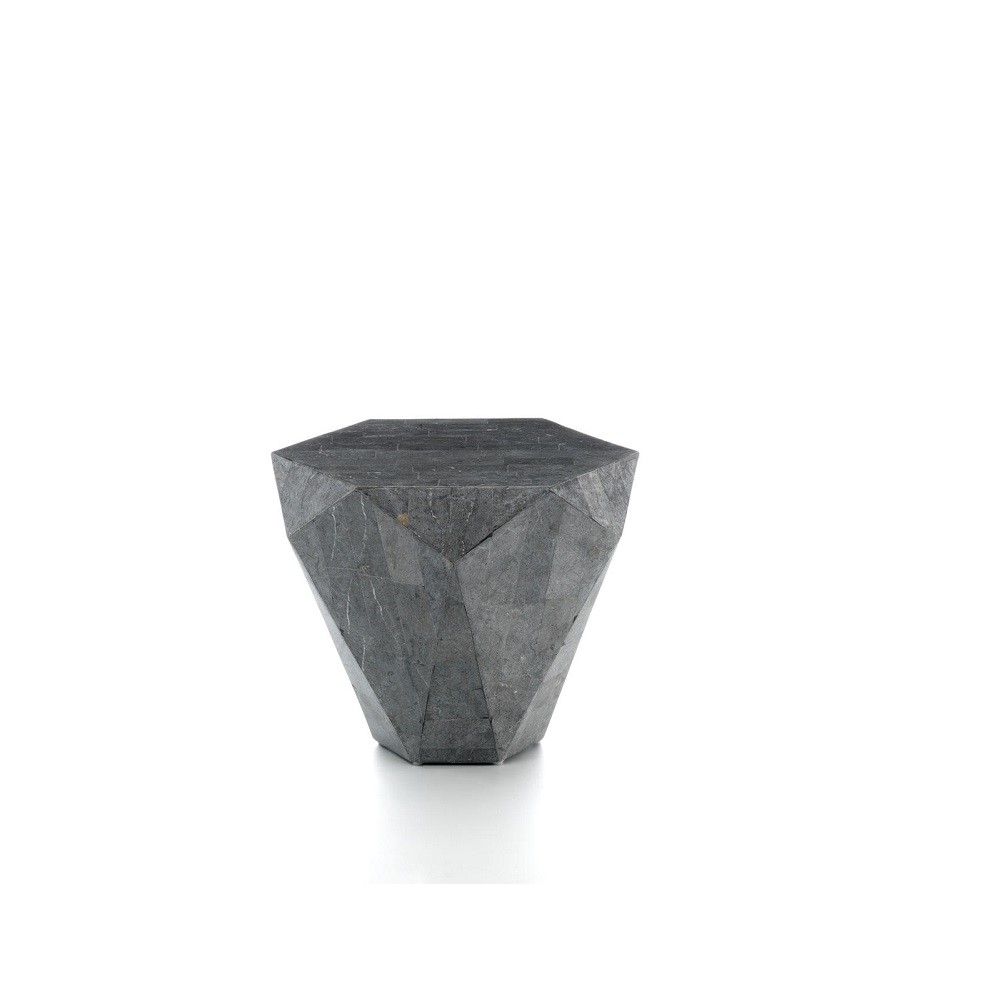 Tavolino moderno in pietra grigia, 60x60x50 cm