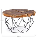 Tavolino vintage metallo e legno Adanya - Ø80 cm diamentro, 40 cm altezza
