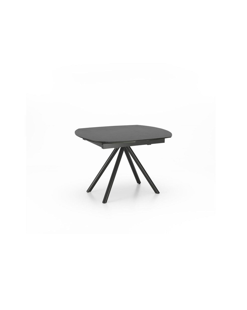 Tavolo allungabile in ceramica su vetro temperato, 120-180 x 90 x 76 cm, con gambe in metallo antracite