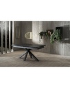 Tavolo allungabile in ceramica portoro con gambe in metallo antracite, 160-240 x 90 x 76 cm