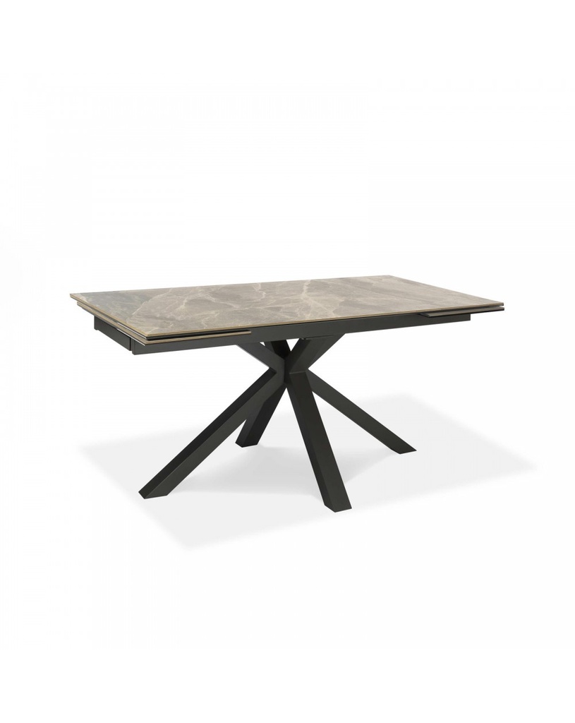 Tavolo allungabile in ceramica, 160-240 x 90 x 76 cm, con gambe in metallo antracite