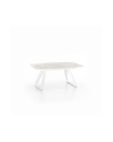 Tavolo allungabile elegante in marmo calacatta e metallo, 170-270 x 90 x 76 cm