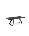 Tavolo allungabile elegante in rovere termocotto e gambe in metallo, 200-300 x 100 x 76 cm