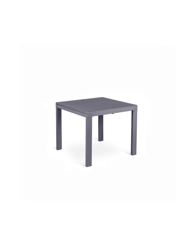 Tavolo allungabile in vetro temperato grigio, dimensioni 90-163,5 x 90 x 76 cm