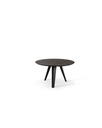 Tavolo fisso con top in rovere termocotto e gambe in metallo, 0x130x76 cm
