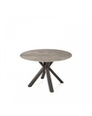 Tavolo fisso in ceramica solida con gambe in metallo, effetto marmo, colore antracite, 120x120x76 cm