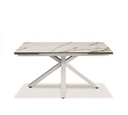 Tavolo allungabile elegante e funzionale, 160-240 x 90 x 76 cm, con top in ceramica marmo Calacatta Borghini e gambe in metallo