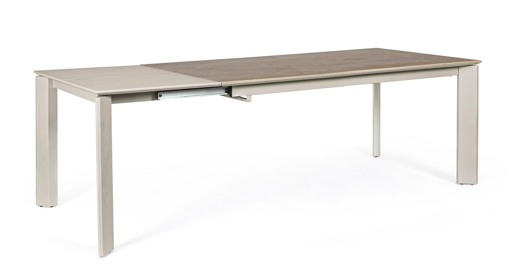 Tavolo allungabile grigio tortora con piano in ceramica